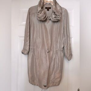 Victor Alfaro Biege Lightweight Metallic Jacket/Coat -Small
